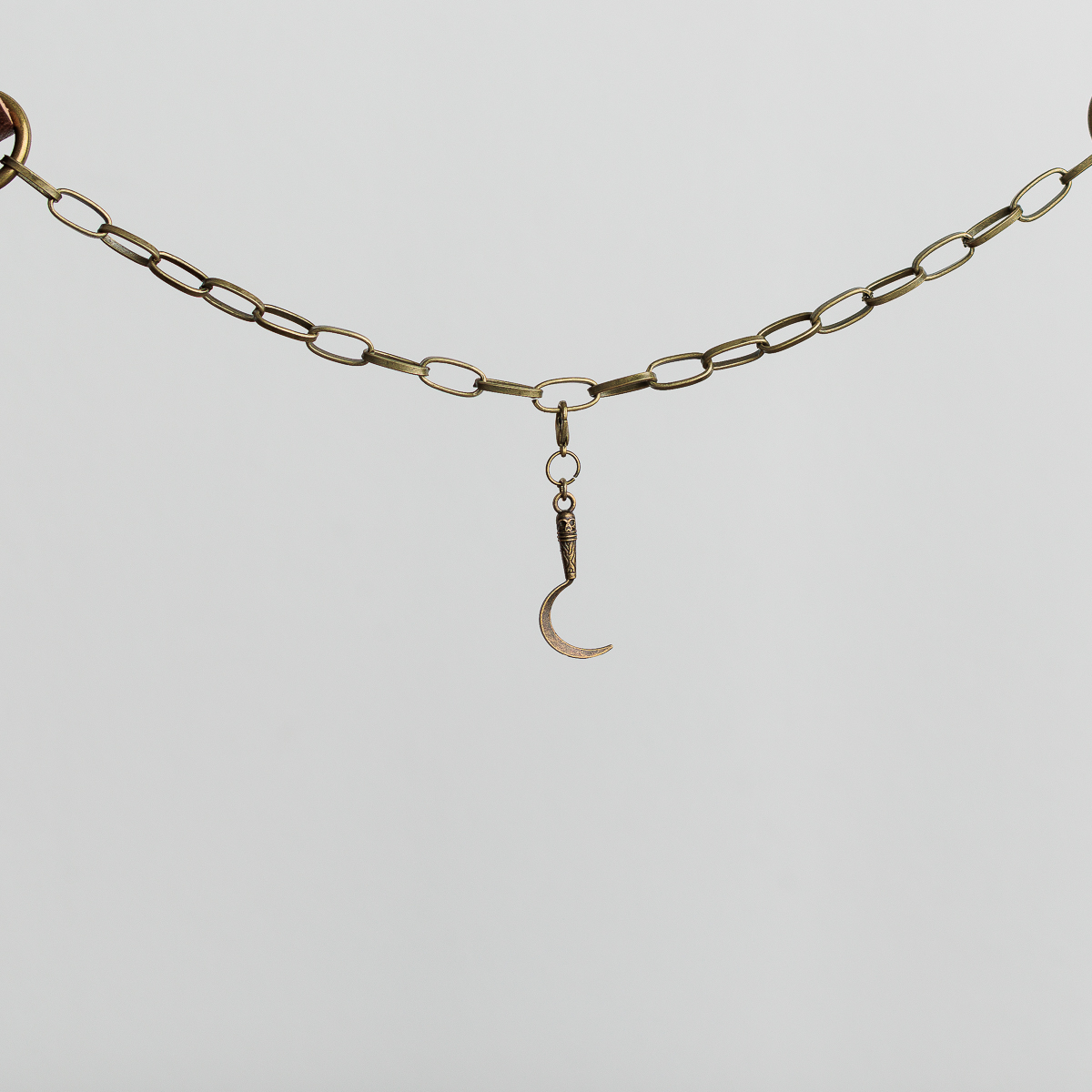 Sickle charm for Renaissance fantasy accessories