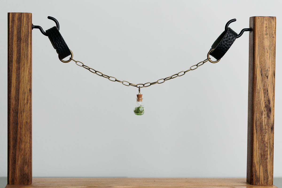 Moss bottle belt bauble for fairy Renaissance faire costumes